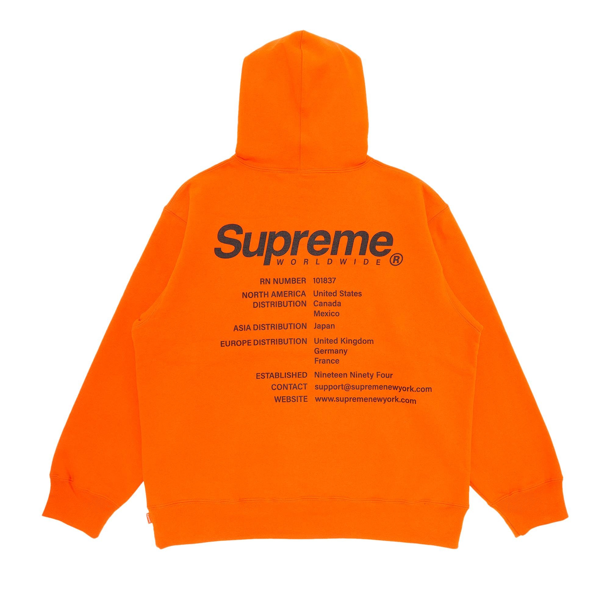 Supreme Worldwide Hooded Sweatshirt 'Dark Orange' - 2