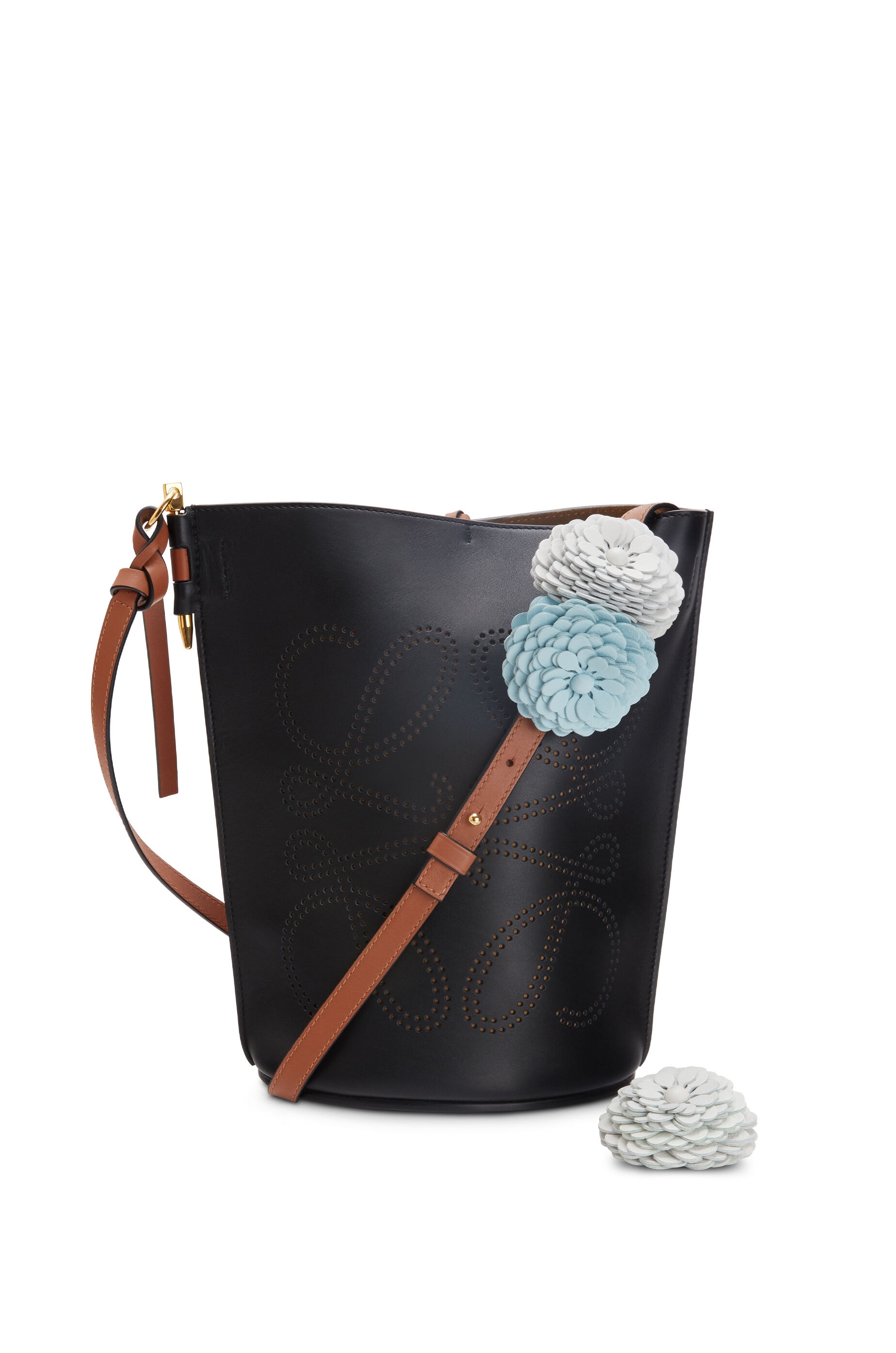 Stud Flower charm in calfskin - 5