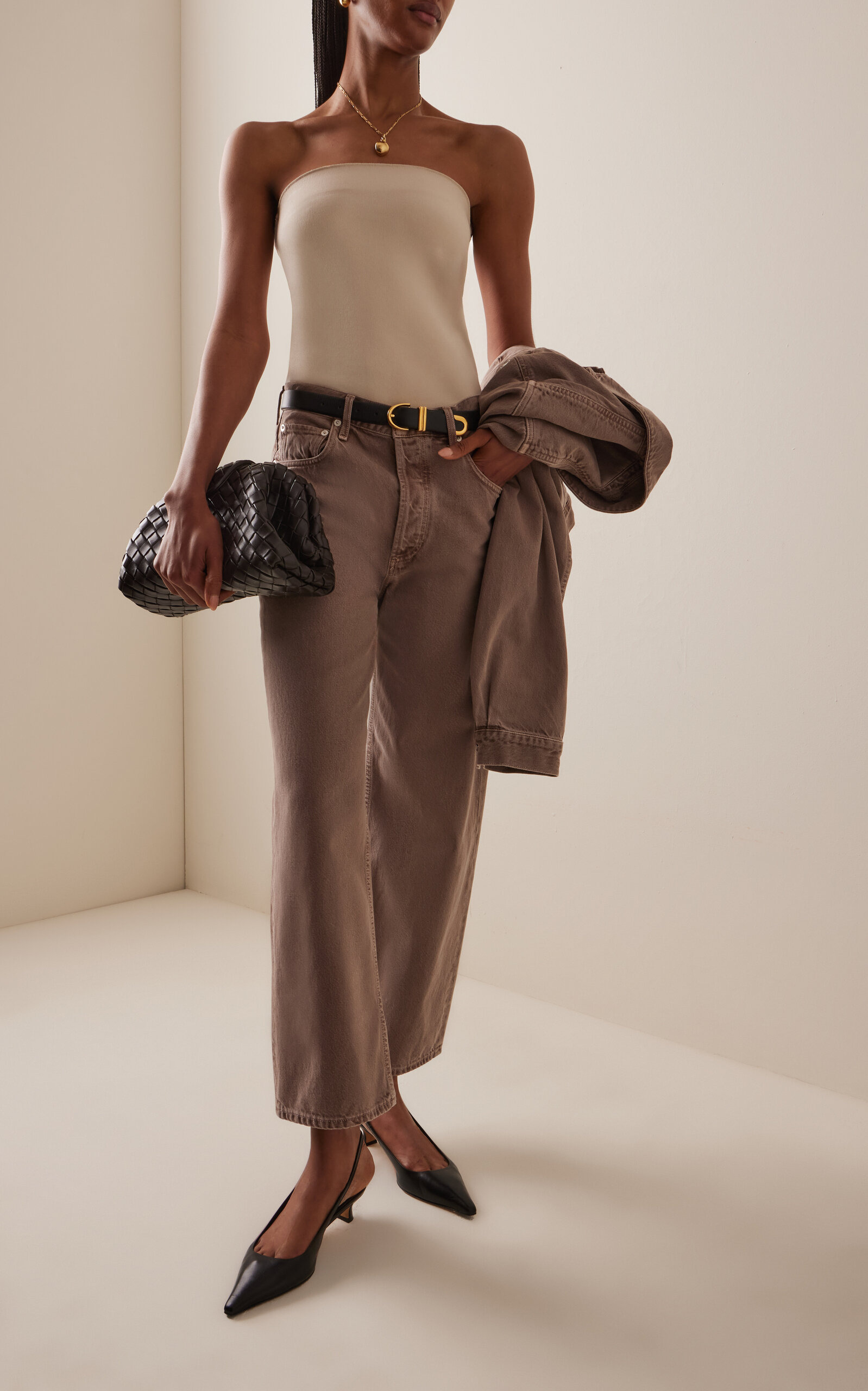 Ren Rigid High-Rise Wide-Leg Jeans brown - 2