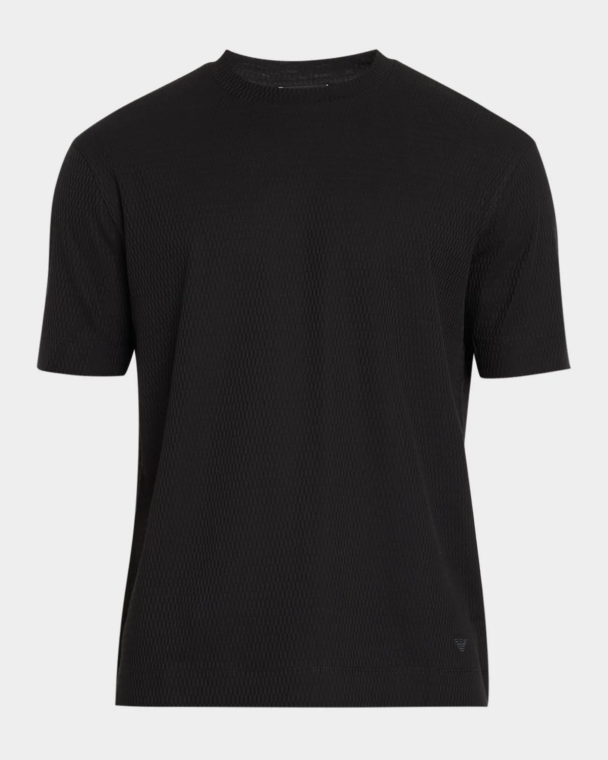 Men's Cotton Geometric Jacquard Crewneck T-Shirt - 1