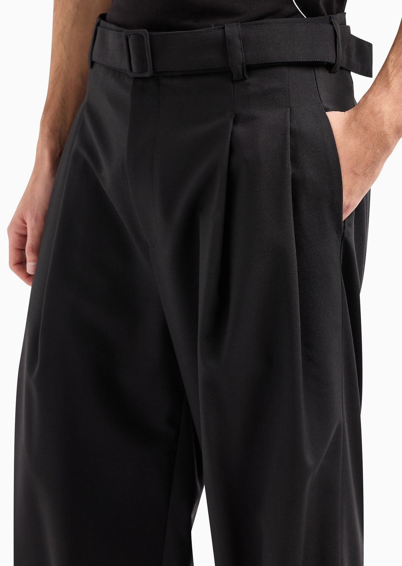 Light wool trousers with matching belt - 5