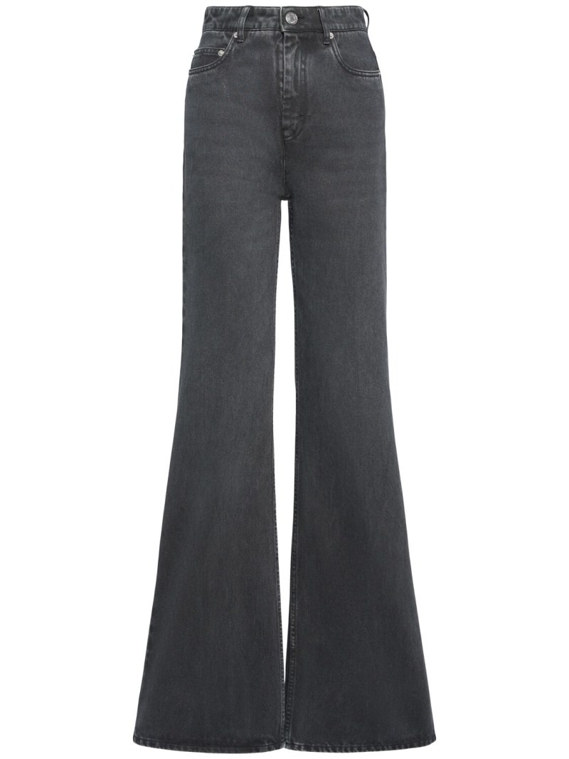 High rise wide cotton jeans - 1