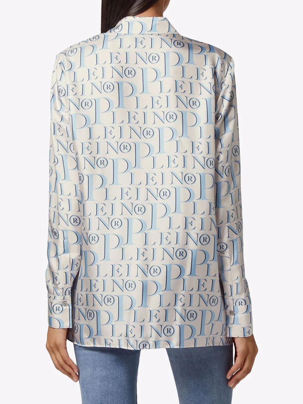 all-over logo-print tailored shirt - 4