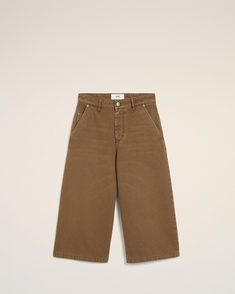 BROWN COTTON LONG BERMUDA SHORT 1