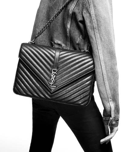 SAINT LAURENT college large chain bag in quilted leather outlook