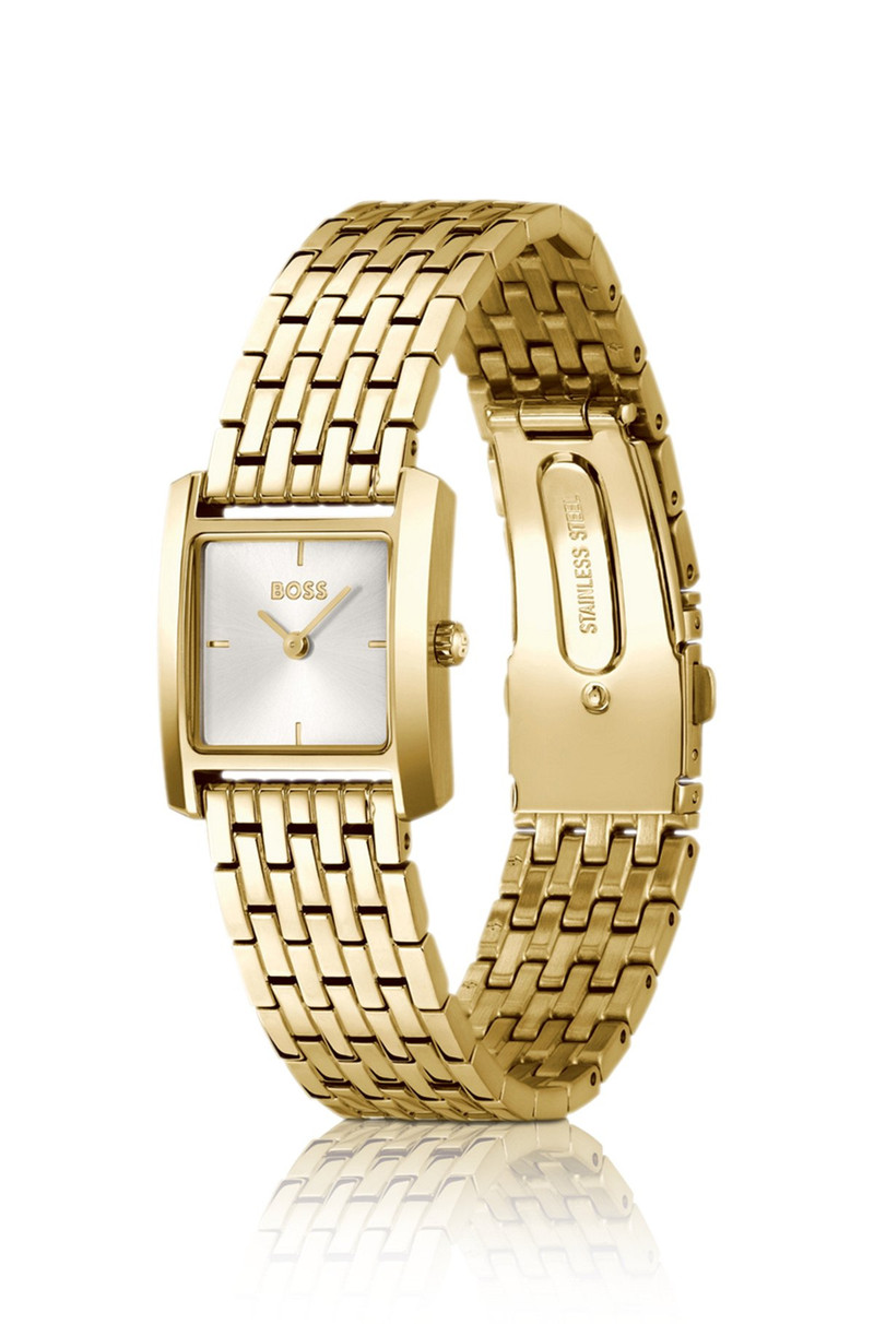 BOSS GOLD-TONE WATCH WITH SQUARE CASE outlook