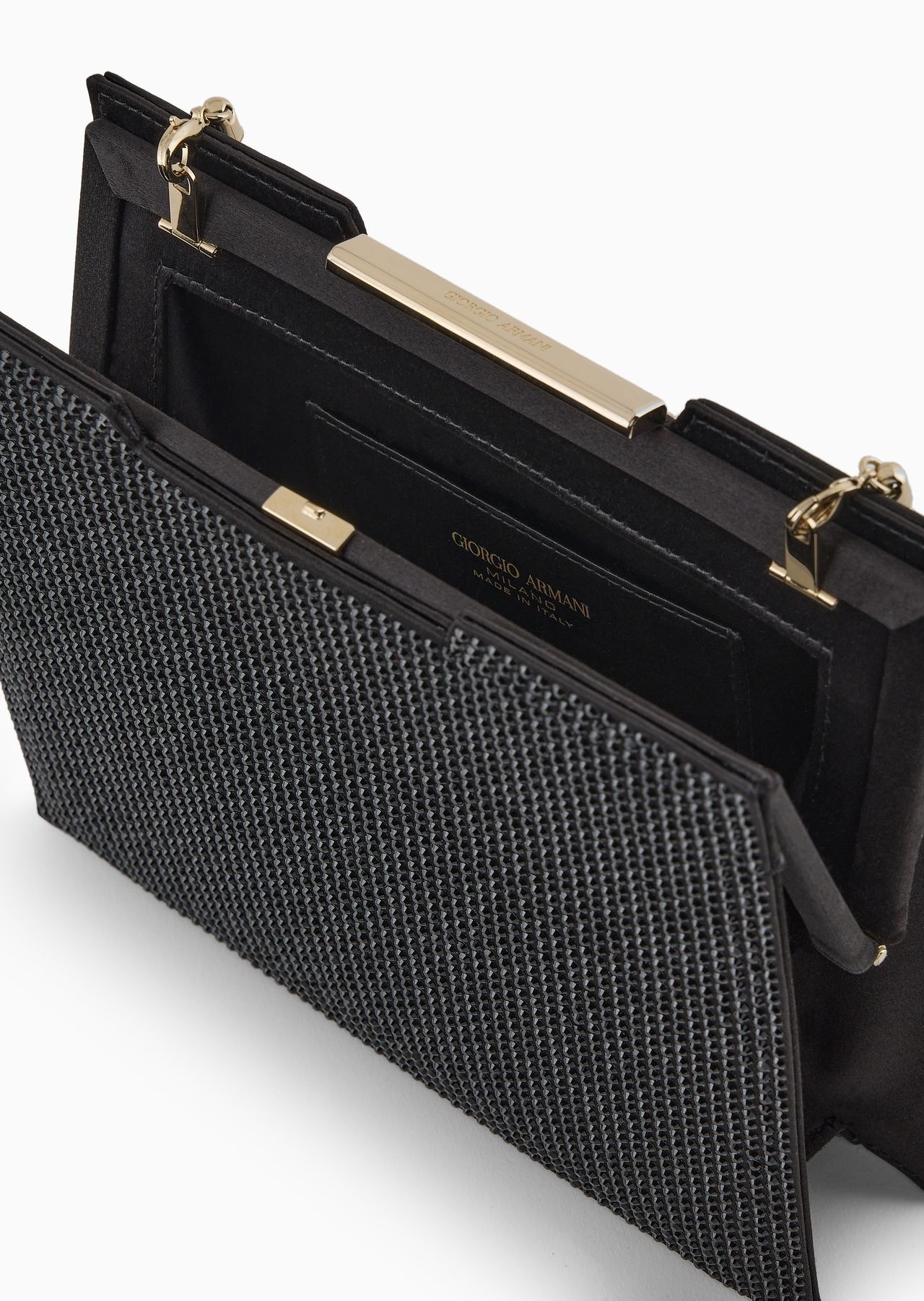 Satin and rhinestone clutch bag - 4
