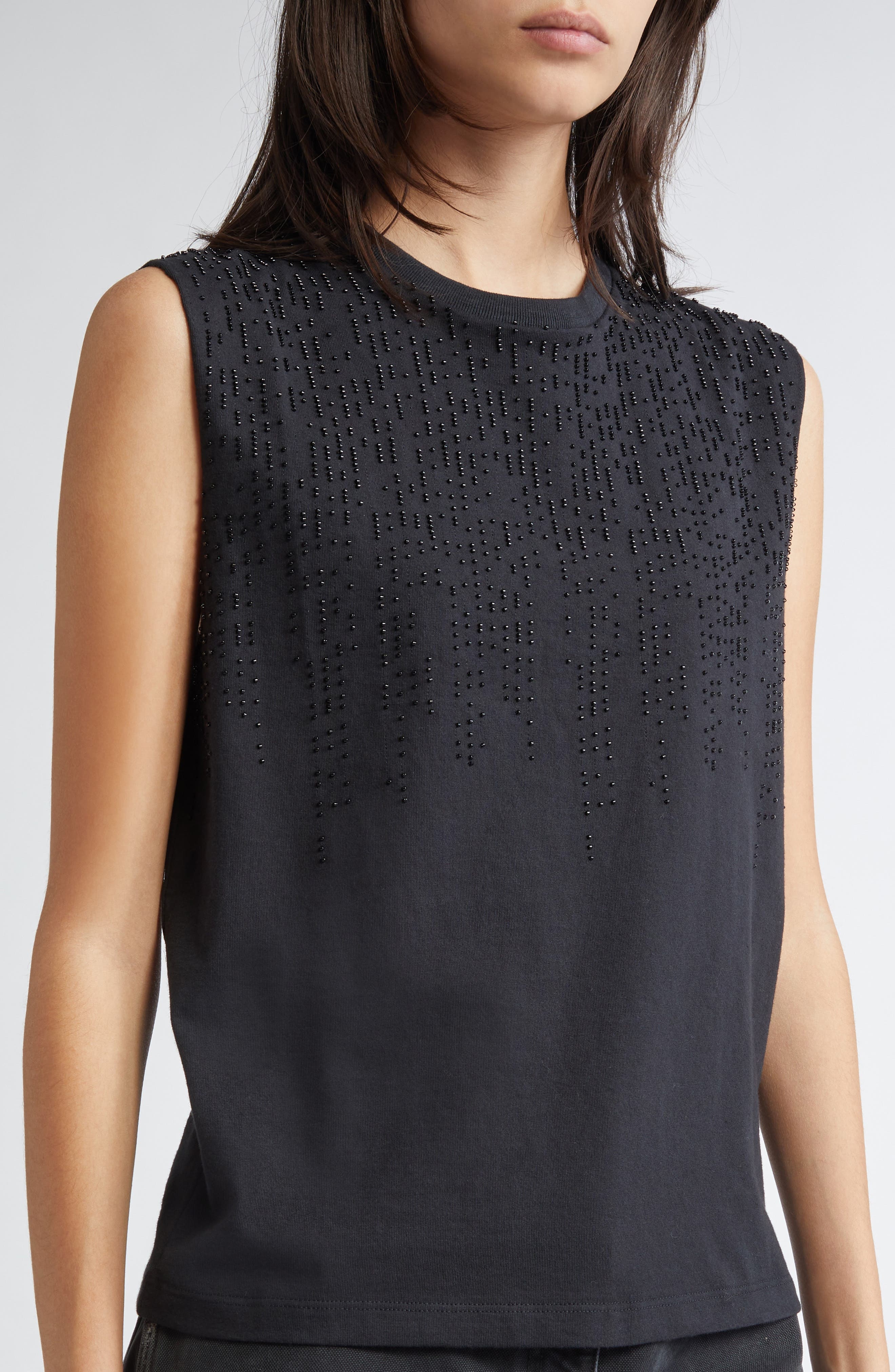 Golden Goose Journey Embellished Cotton Tank in Black at Nordstrom - 5