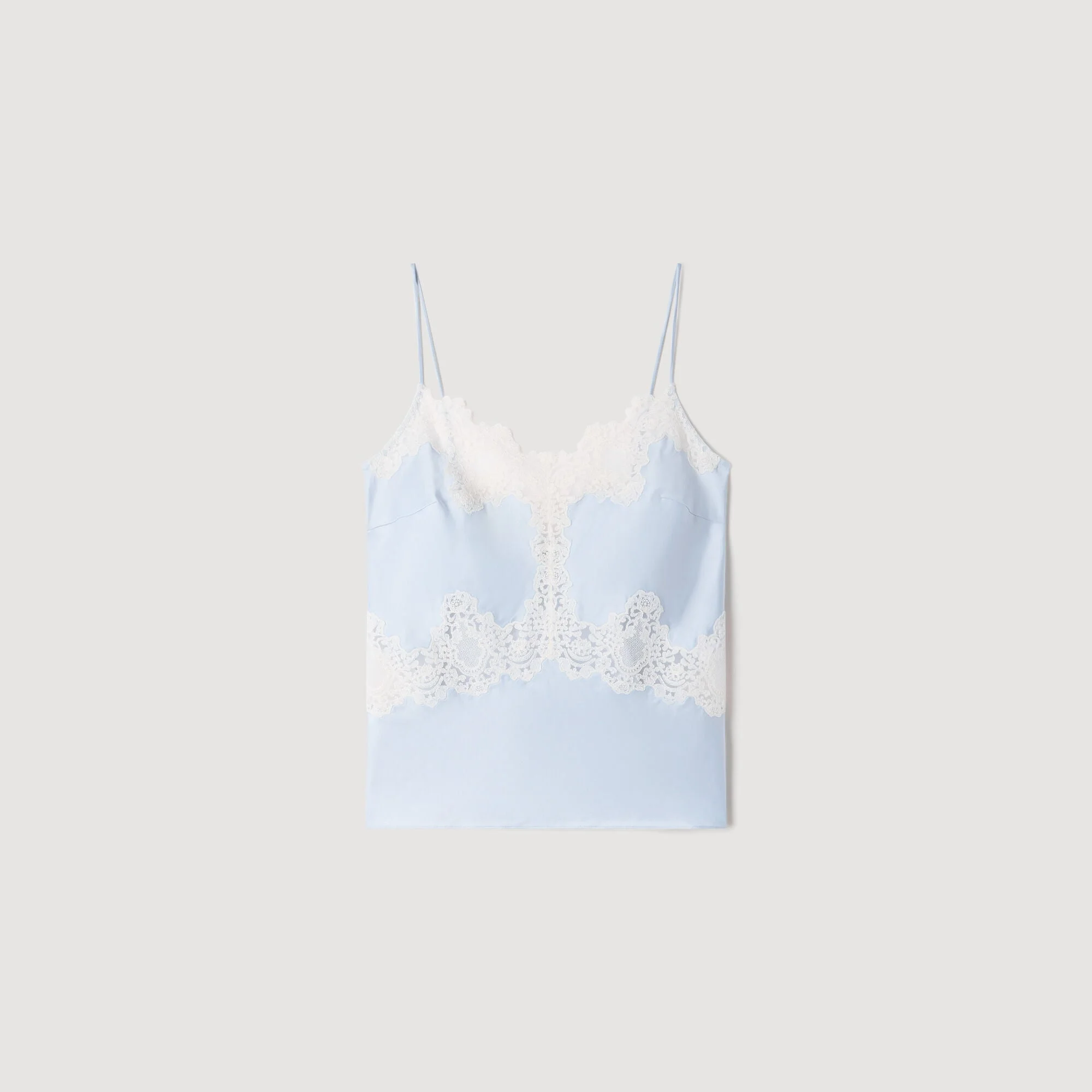 LINGERIE-STYLE TOP WITH LACE - 1