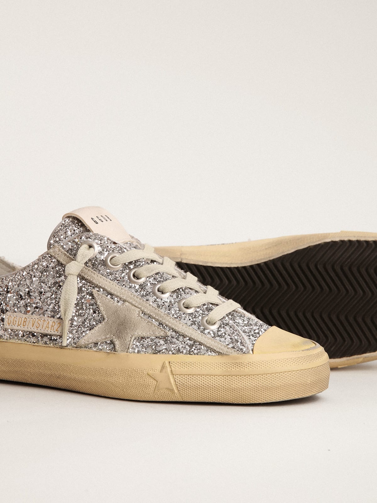 V-Star LTD sneakers in silver glitter with ice-gray suede star - 4