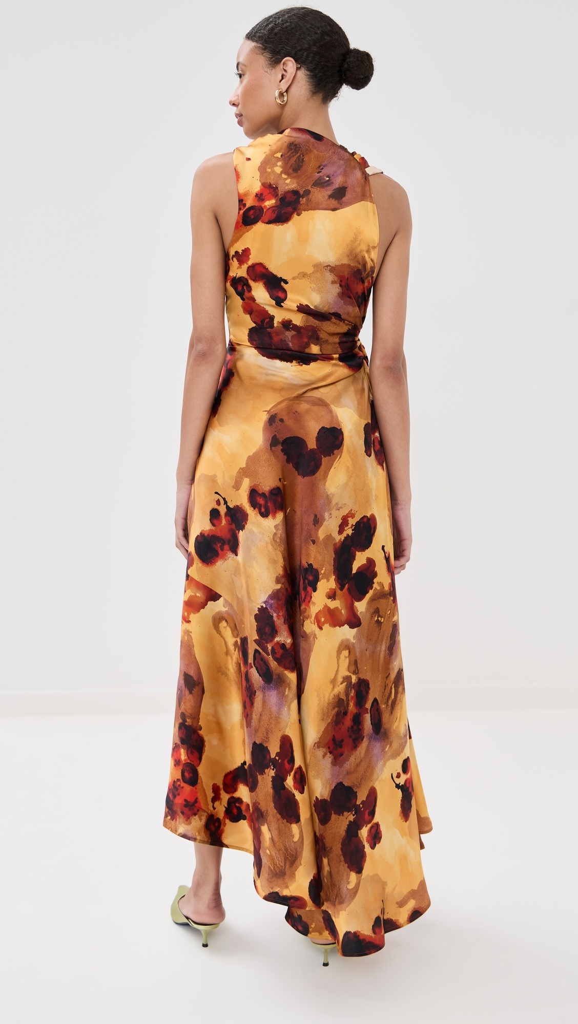 Sleeveless Draped Silk Midi Dress - 2
