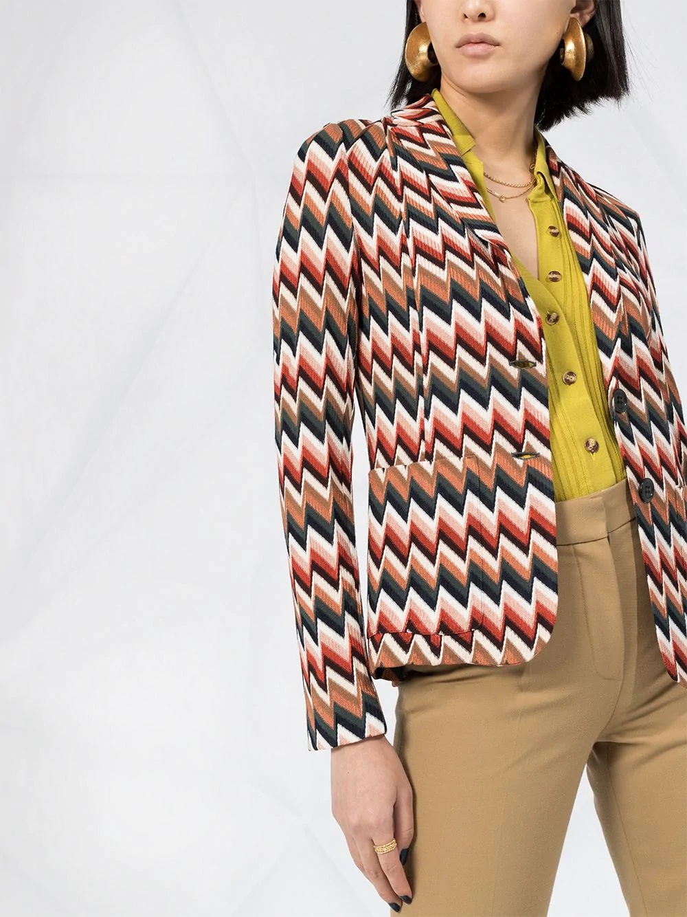 zig-zag print blazer - 5