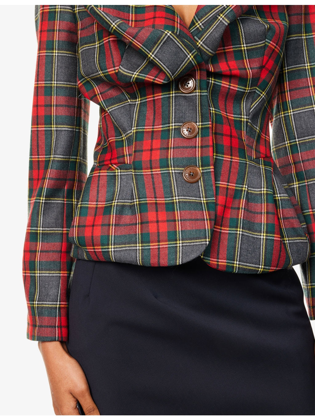 Drunken Check-Print Wool Blazer - 5