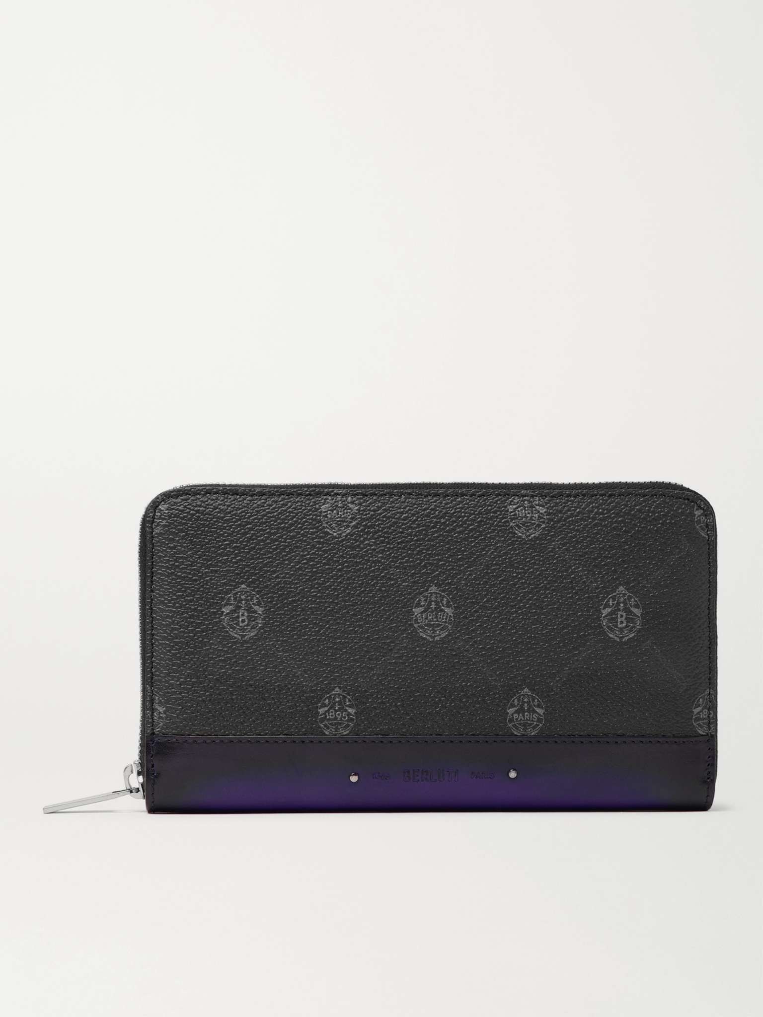 Signature Logo-Print Canvas and Leather Zip-Around Wallet - 1