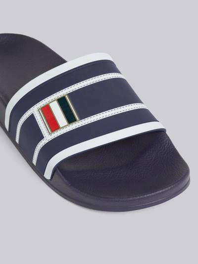 Thom Browne Charcoal Molded Rubber Trompe L'oeil Printed Pool Slide outlook