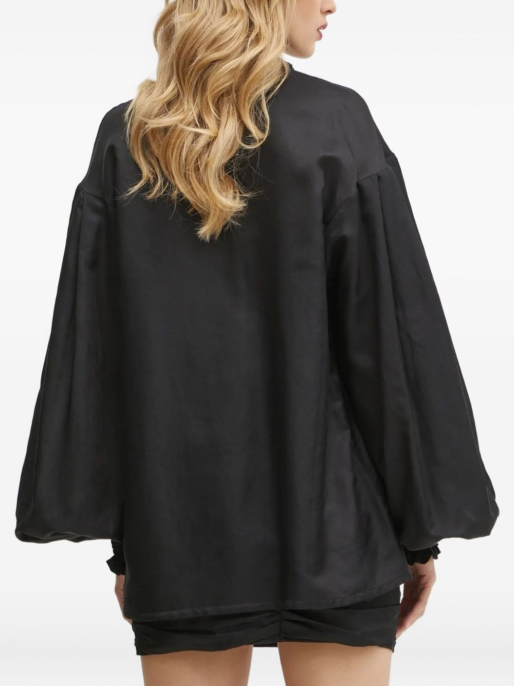 bow-detail balloon-sleeve top - 3