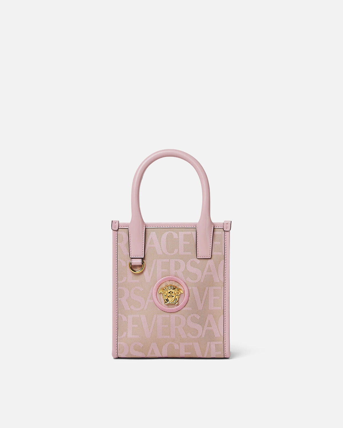 Versace La Medusa Embellished Mini Tote Bag in Pink