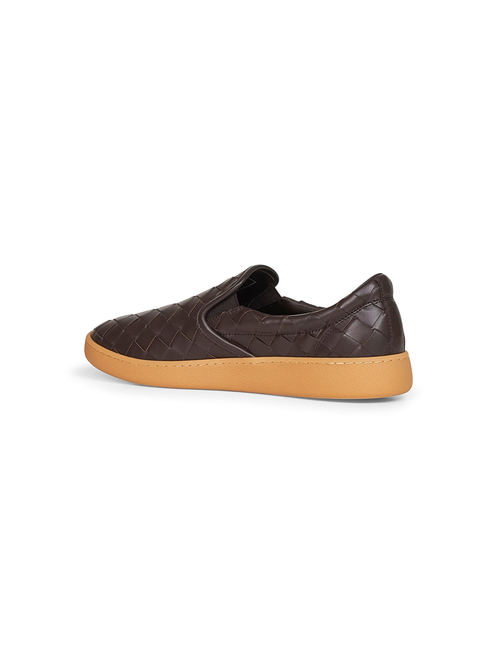 Bottega Veneta Men Brown Intrecciato Leather Sawyer Sneakers - 3