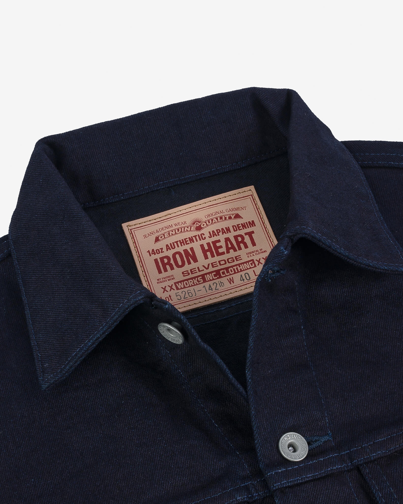 IH-526J-142ib 14oz Selvedge Denim Modified Type III Jacket -  Indigo/Black - 9