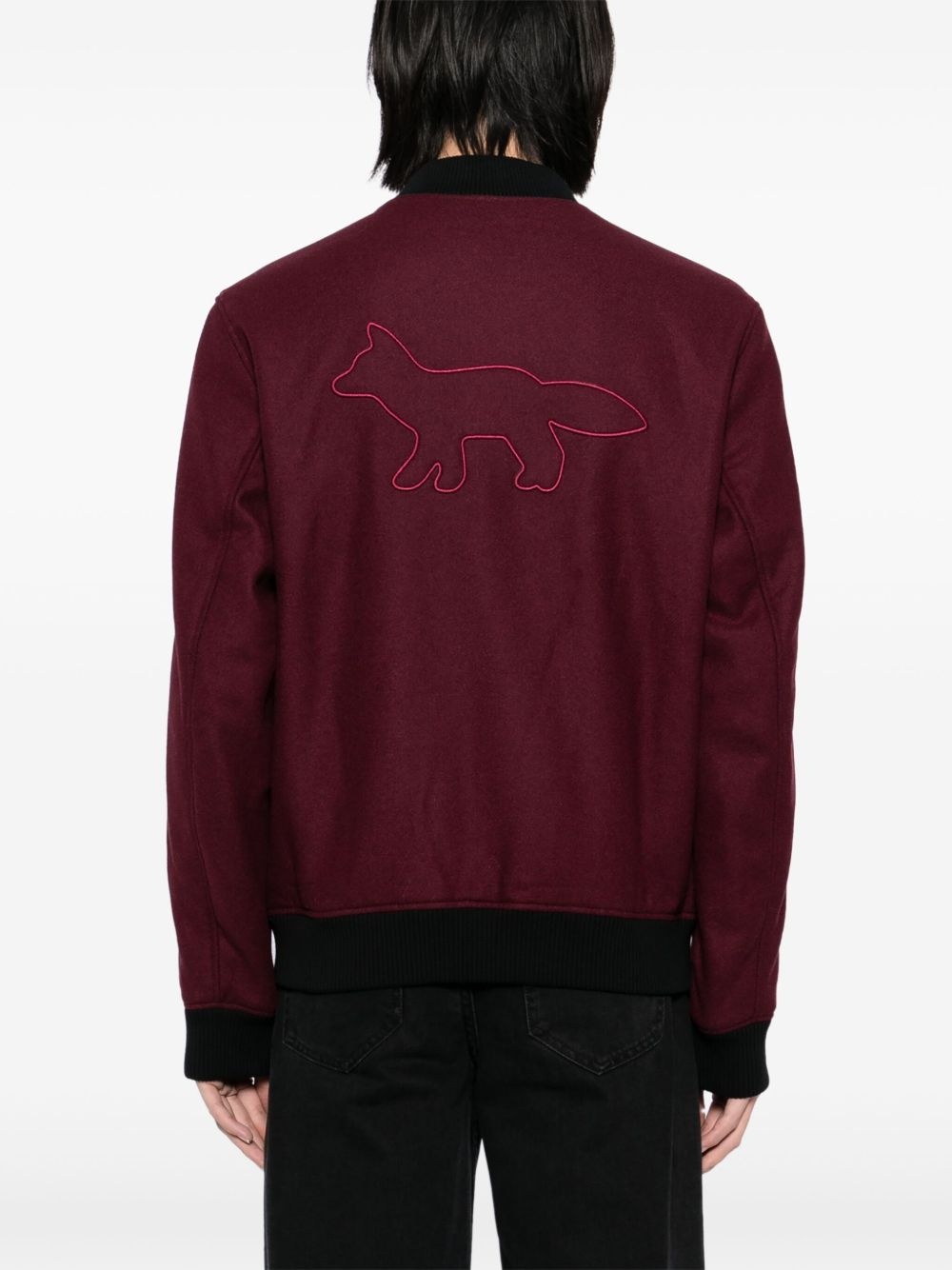 logo-embroidered bomber jacket - 4