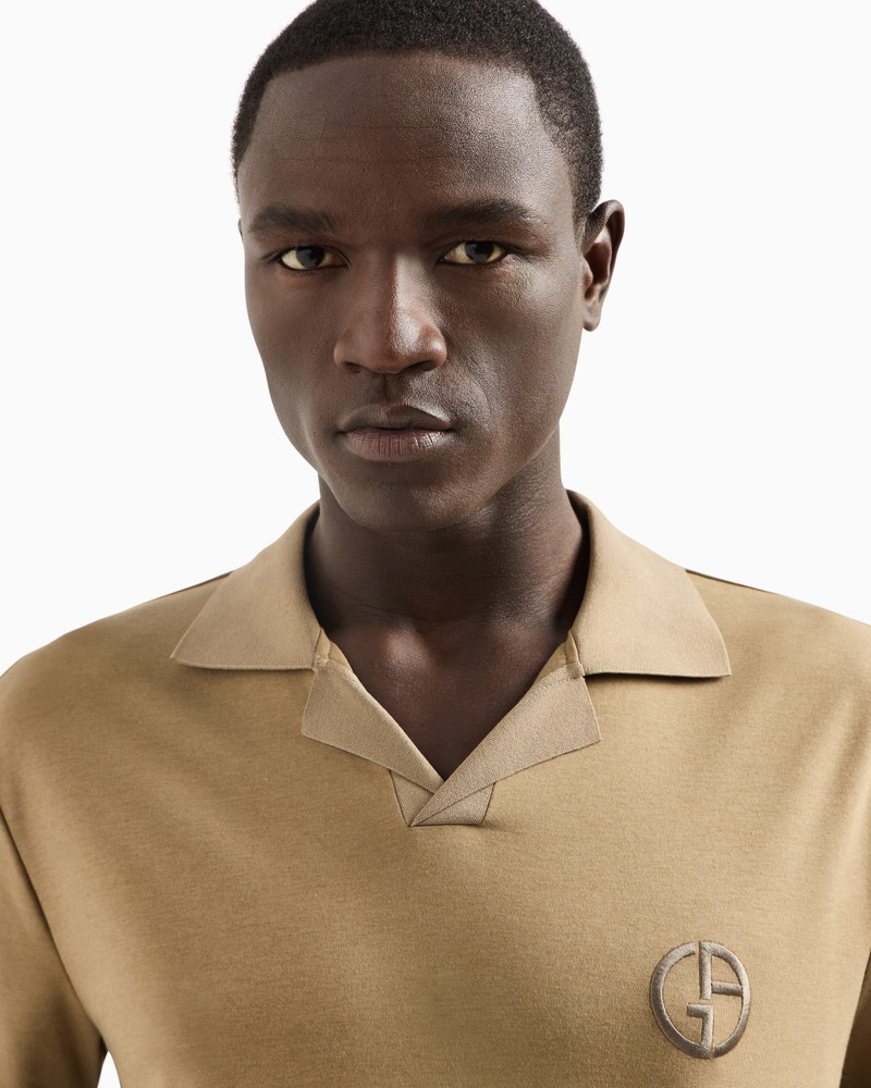 SHORT-SLEEVED POLO SHIRT IN COTTON AND CASHMERE INTERLOCK 5