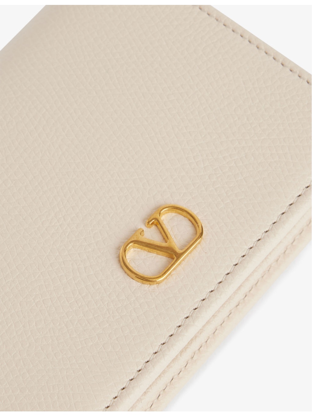 VLogo Signature Grainy Leather Compact Wallet - 2