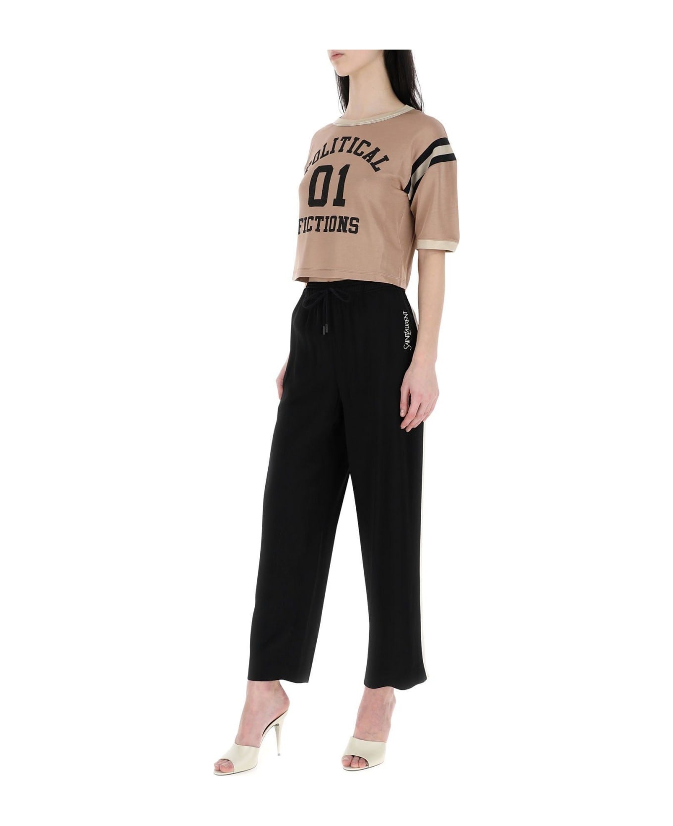 Black Satin Joggers - 2
