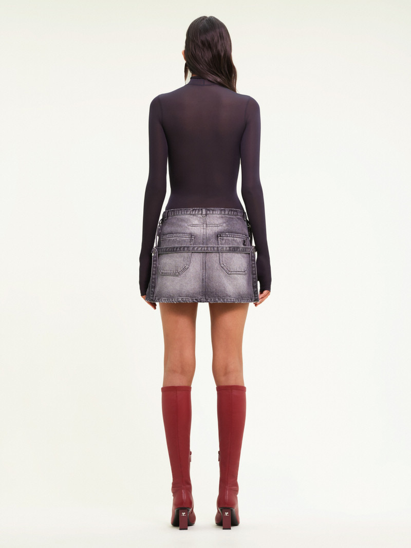 MINI SKIRT ONE STRAP STONE DENIM 5