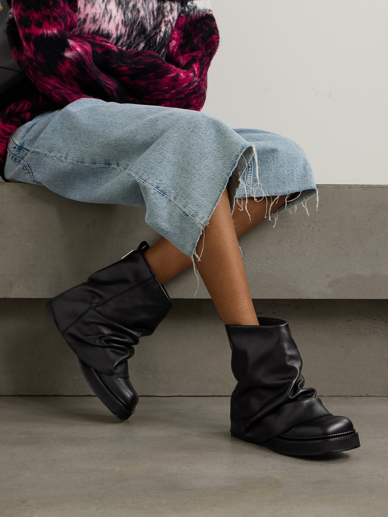 THE ATTICO Robin Layered Leather Ankle Boots outlook