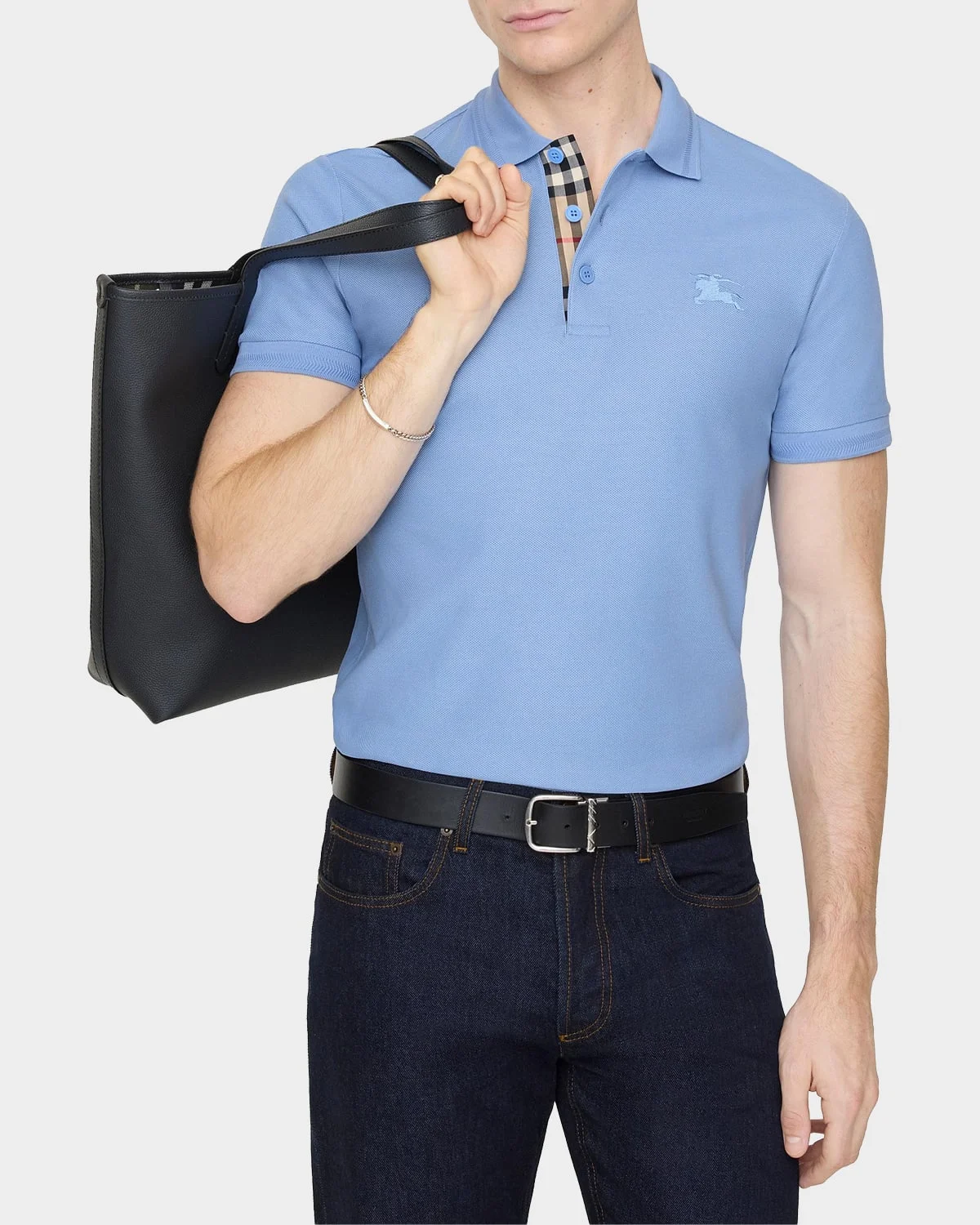 Men's Eddie Check-Trim Cotton Polo Shirt - 1
