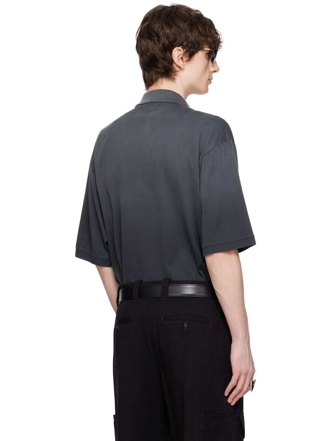Gray Dyed Mercerized Cotton Polo - 3