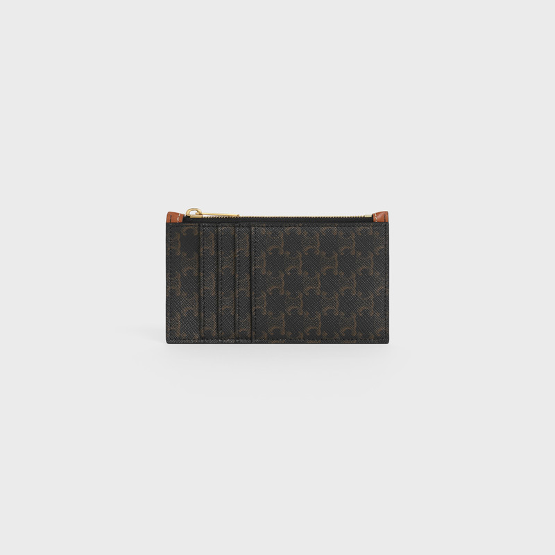Zipped card holder in Triomphe Canvas and Lambskin 1