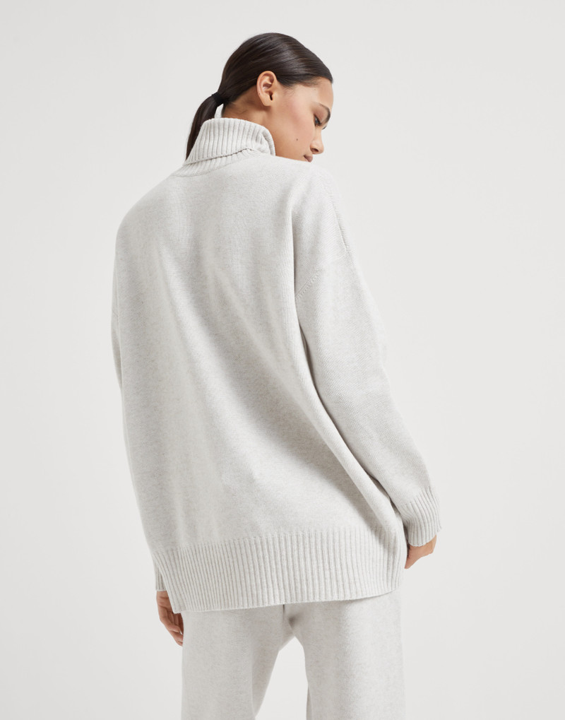 Brunello Cucinelli Virgin wool, cashmere and silk turtleneck sweater with embroidery outlook