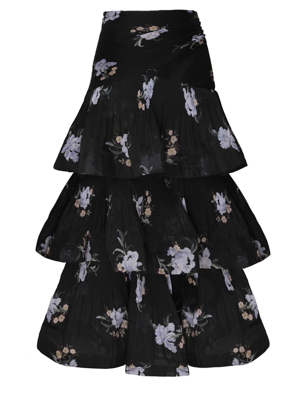 PLEATED TIERED SKIRT - 1