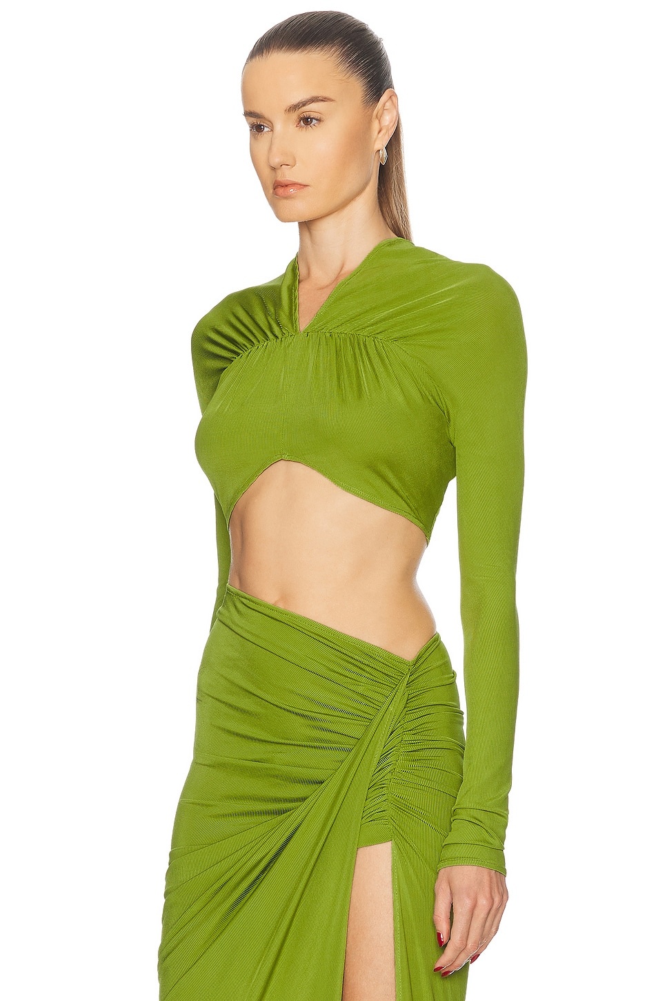 V-Neck Cropped Top - 2