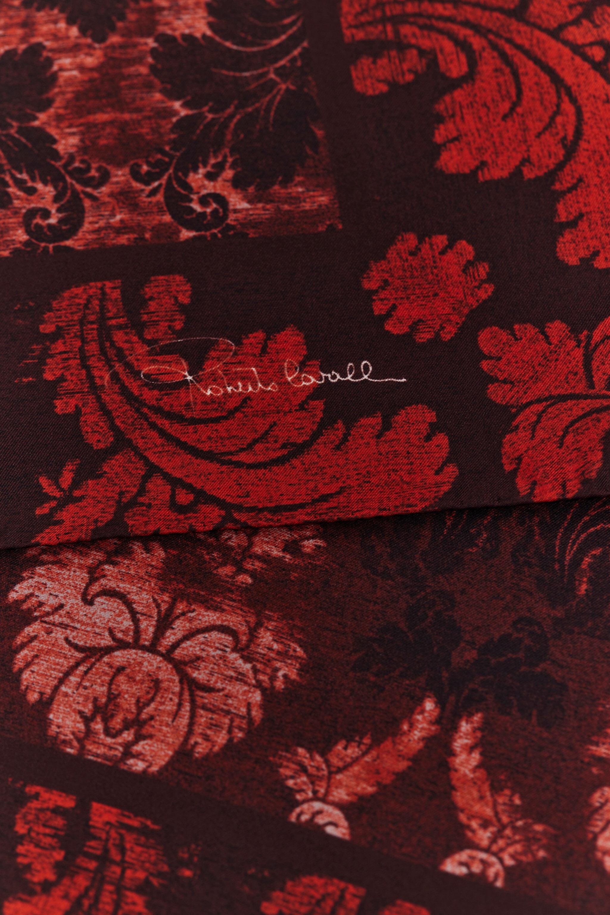 Silk Scarf with Brocade Print - 3