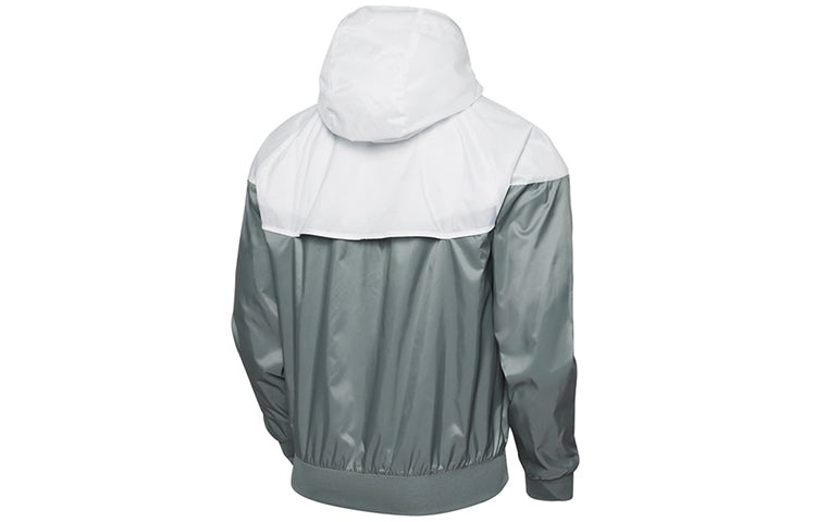 Nike Sport Zipper Hoodie Wind-Proof Jacket Men's GreyWhite DA0001-084 - 2