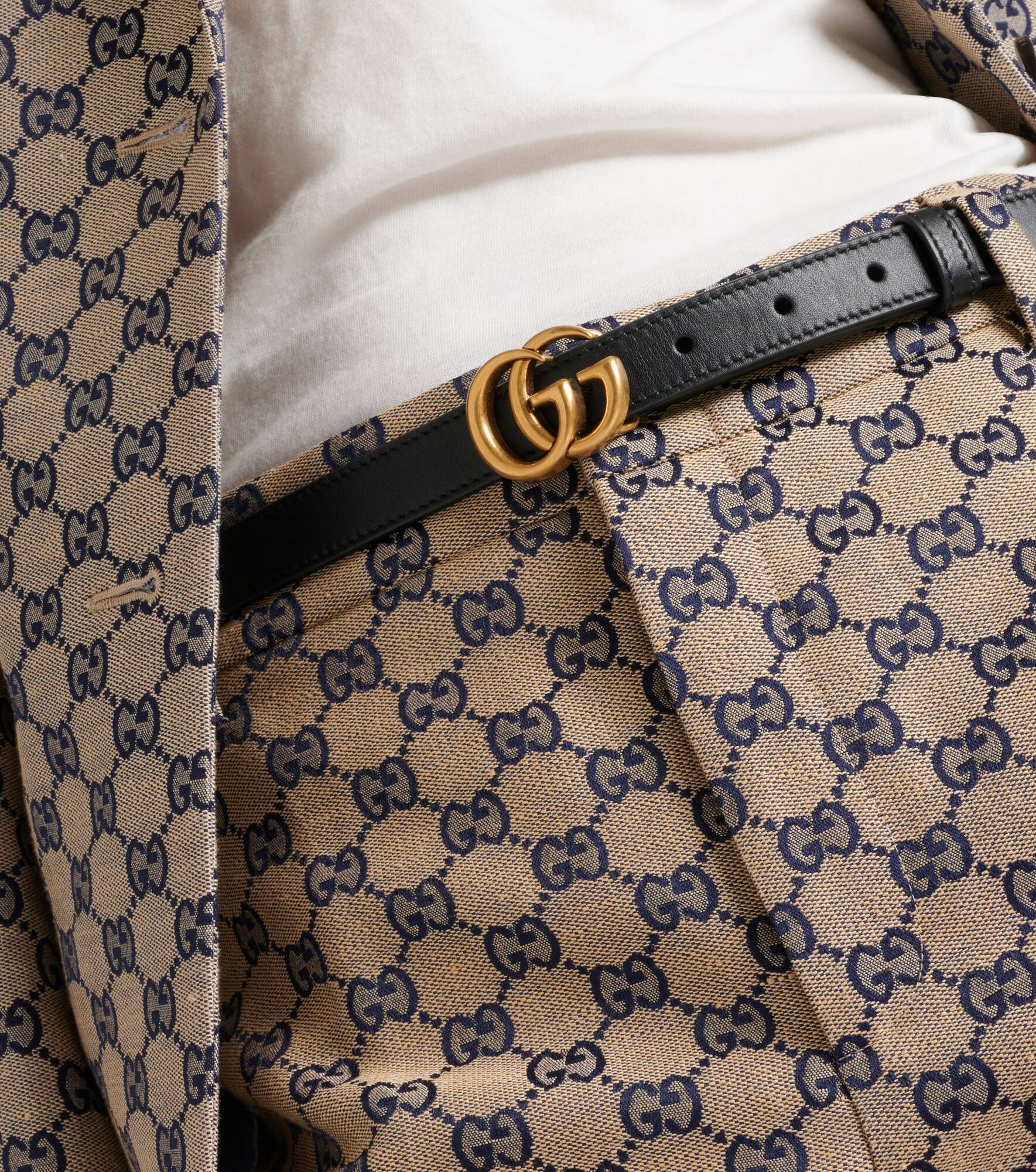GG leather belt - 4