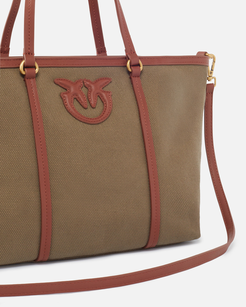 MEDIUM SHOPPER BAG IN RECYCLED CANVAS WITH TWO HANDLES 3