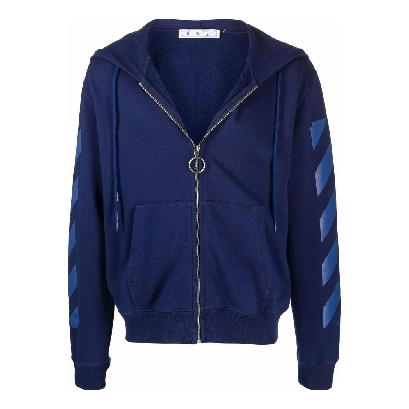 Men's Off-White FW21 Stripe Zipper Ordinary Version Blue OMBE001F21FLE0034545 - 1