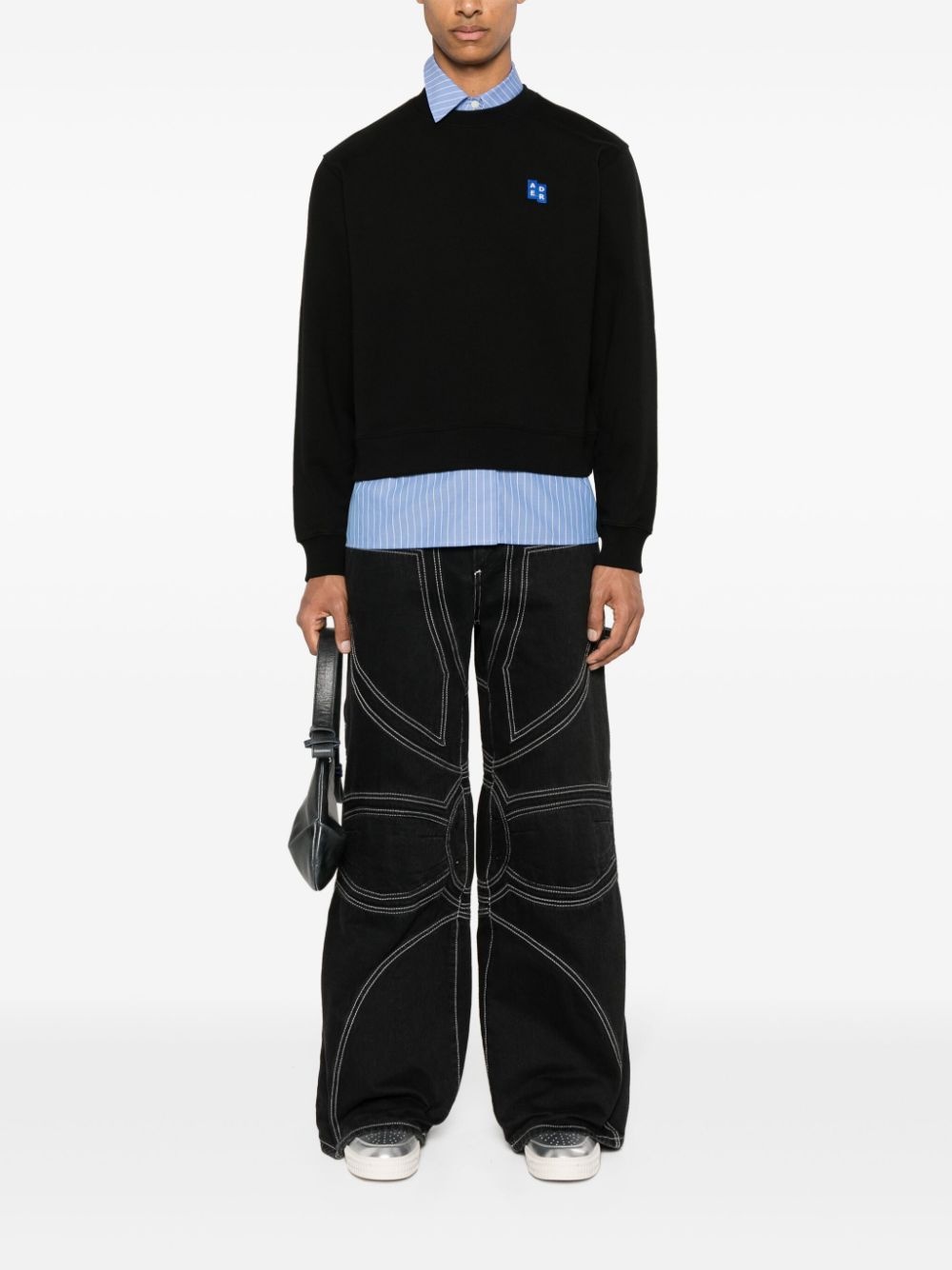logo-patch cotton sweatshirt - 3