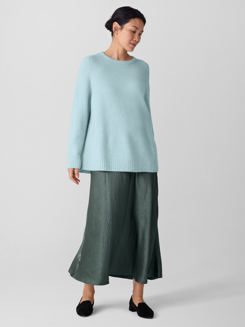 EILEEN FISHER Cashmere Silk Boucle Bliss Crew Neck Long Top outlook