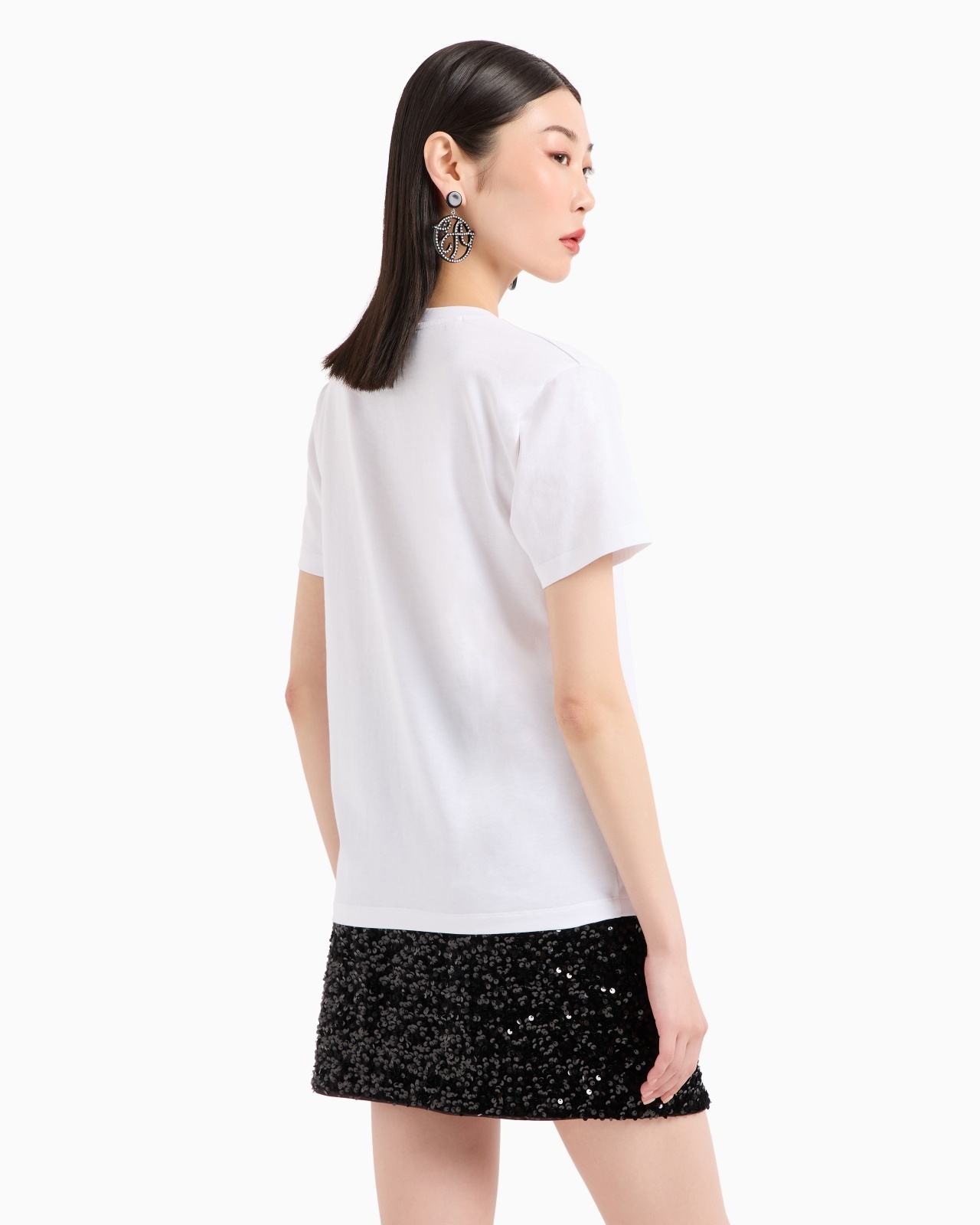 JERSEY T-SHIRT WITH RHINESTONE MOON AND STARS LOGO - 3