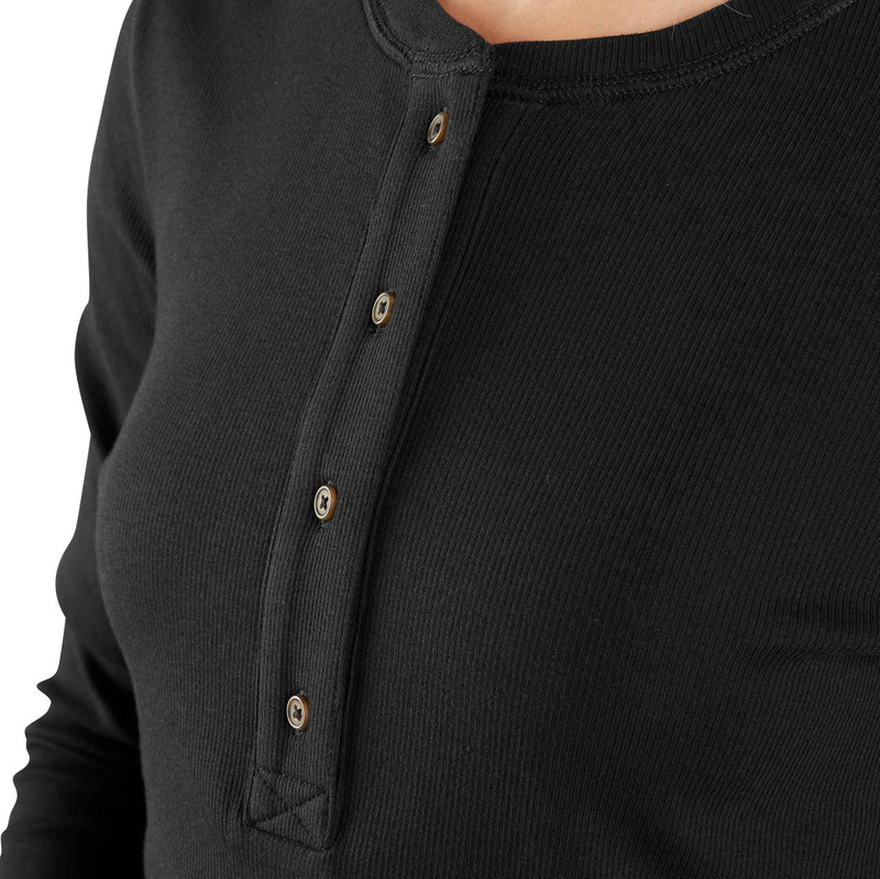 Women's TENCEL™ Fiber Series Relaxed Fit Long-Sleeve Ribbed Henley Shirt 4