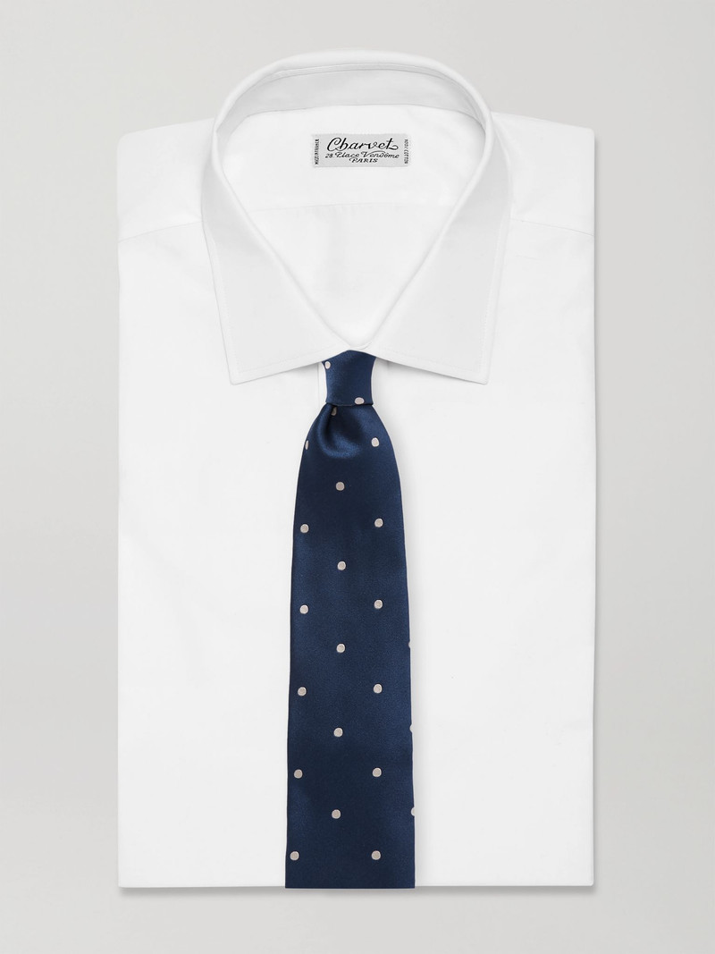 TOM FORD 8cm Polka-Dot Silk-Satin Tie Blue outlook