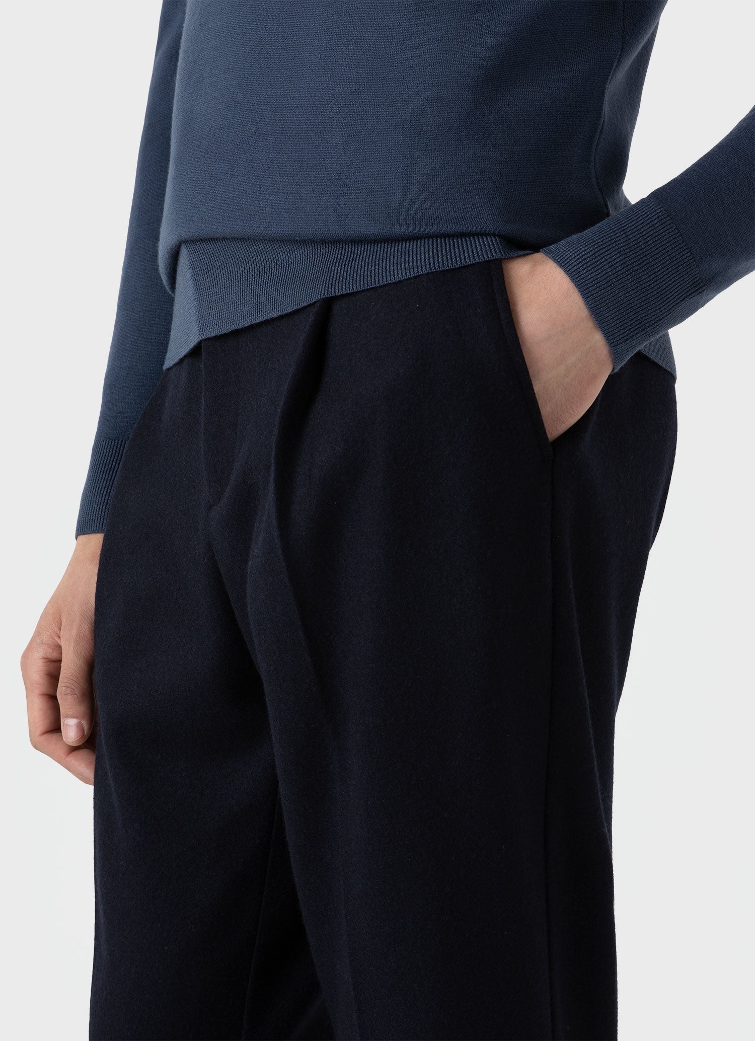 Pleated Boiled Wool Trouser - 6