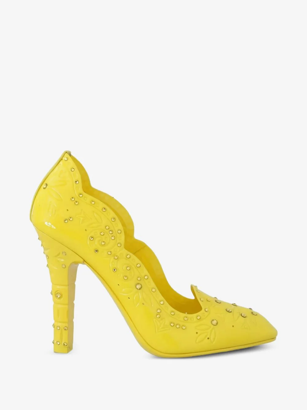 crystal-embellished floral-embossed pumps - 1