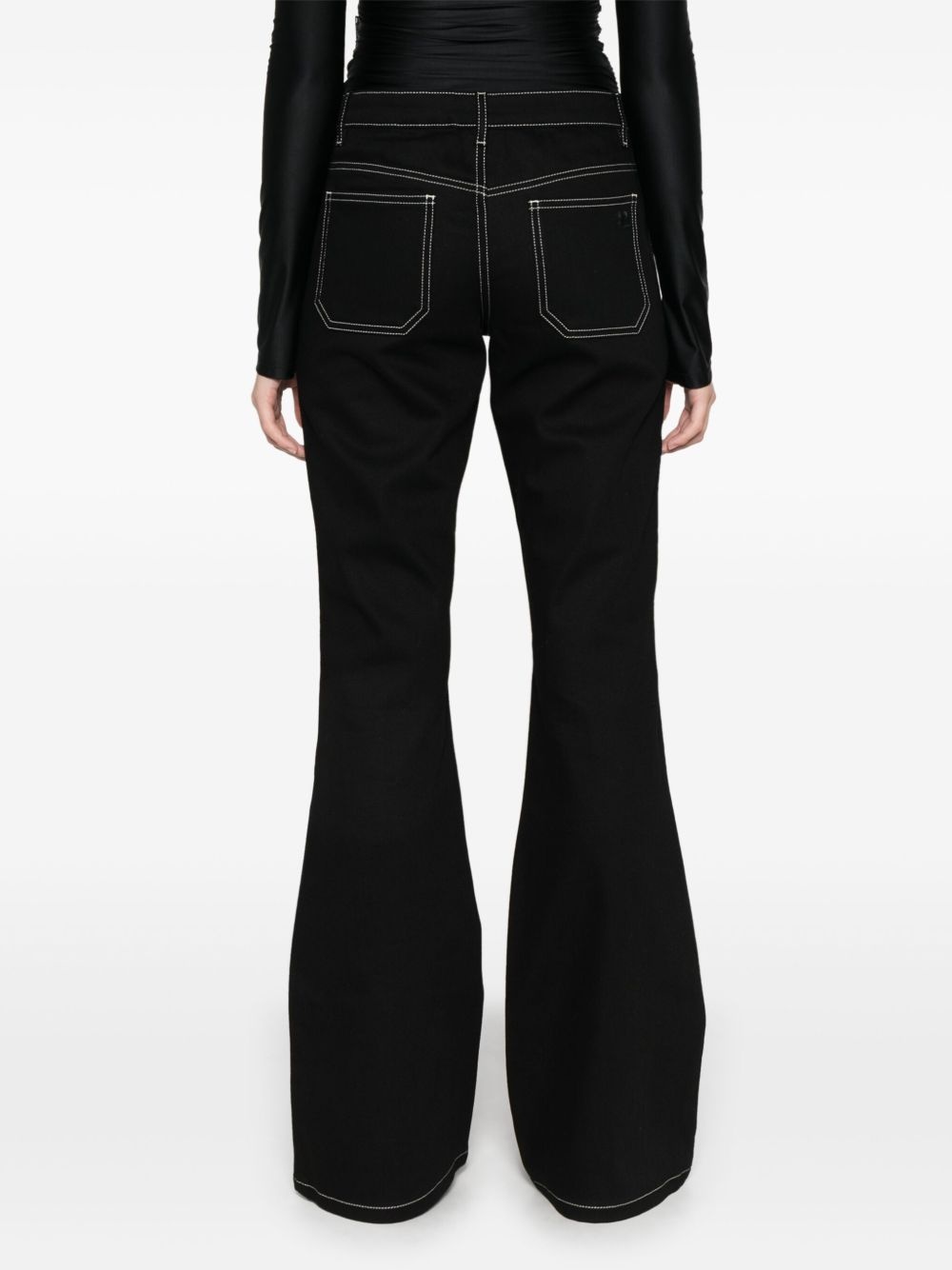 topstitched bootcut jeans - 4
