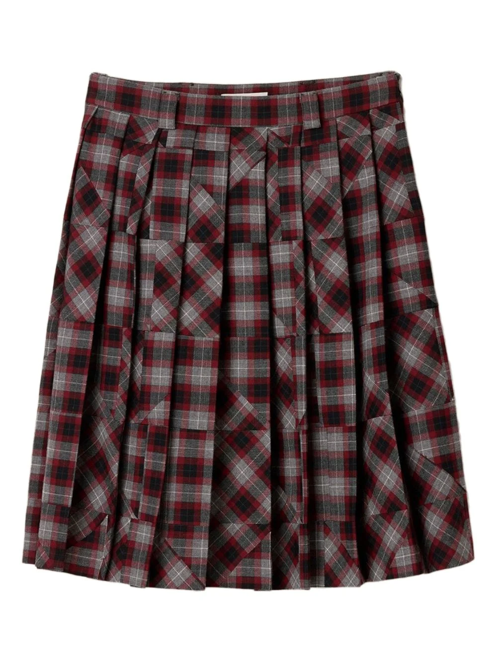 tartan pleated midi skirt - 1