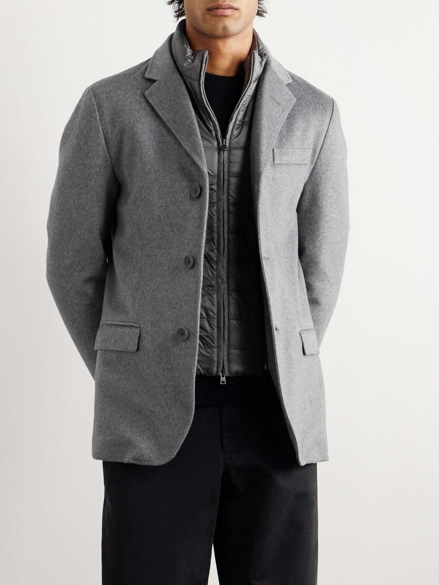 Cashmere Blazer with Detachable Quilted Padded Shell Gilet - 7